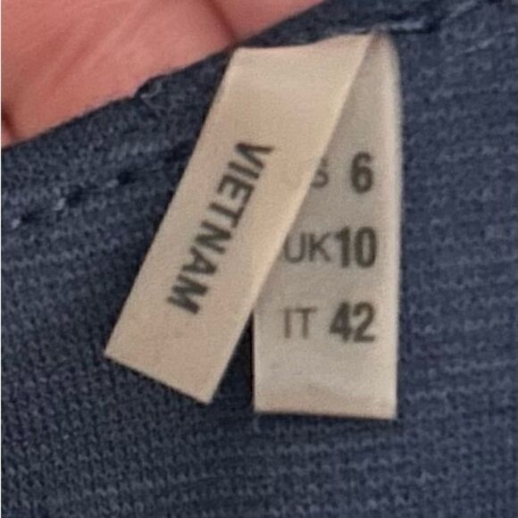 Tahari Navy Blue Lined Midi Dress Size 6 - Picture 8 of 11